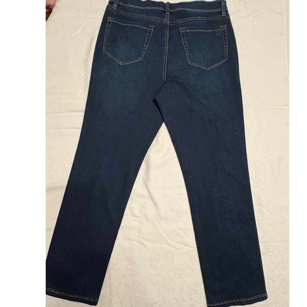 D2 by Diane Gilman Rhinestone Embellished Jeans Dark Wash Petite 10P Stretch - Picture 2 of 7